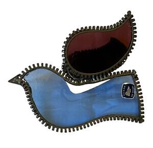 STAINED GLASS 3D Bird SUNCATCHER Window Hanging Made In Mexico Blue